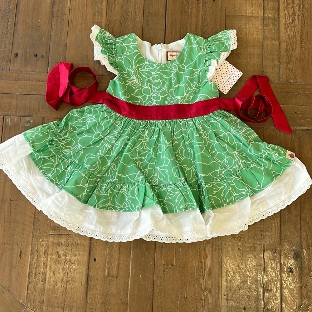 Cheeky plum Myra spruce floral eyelet Christmas dress nwt